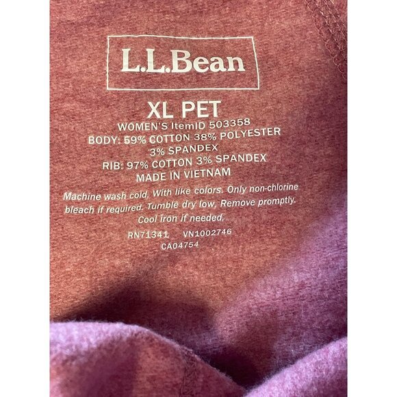 LL Bean Dark Pink Pullover Cowl Neck Long Sleeve Top Sz XLP - Picture 5 of 9